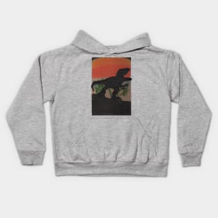 DINOSAUR - Oil Pastel Art Kids Hoodie